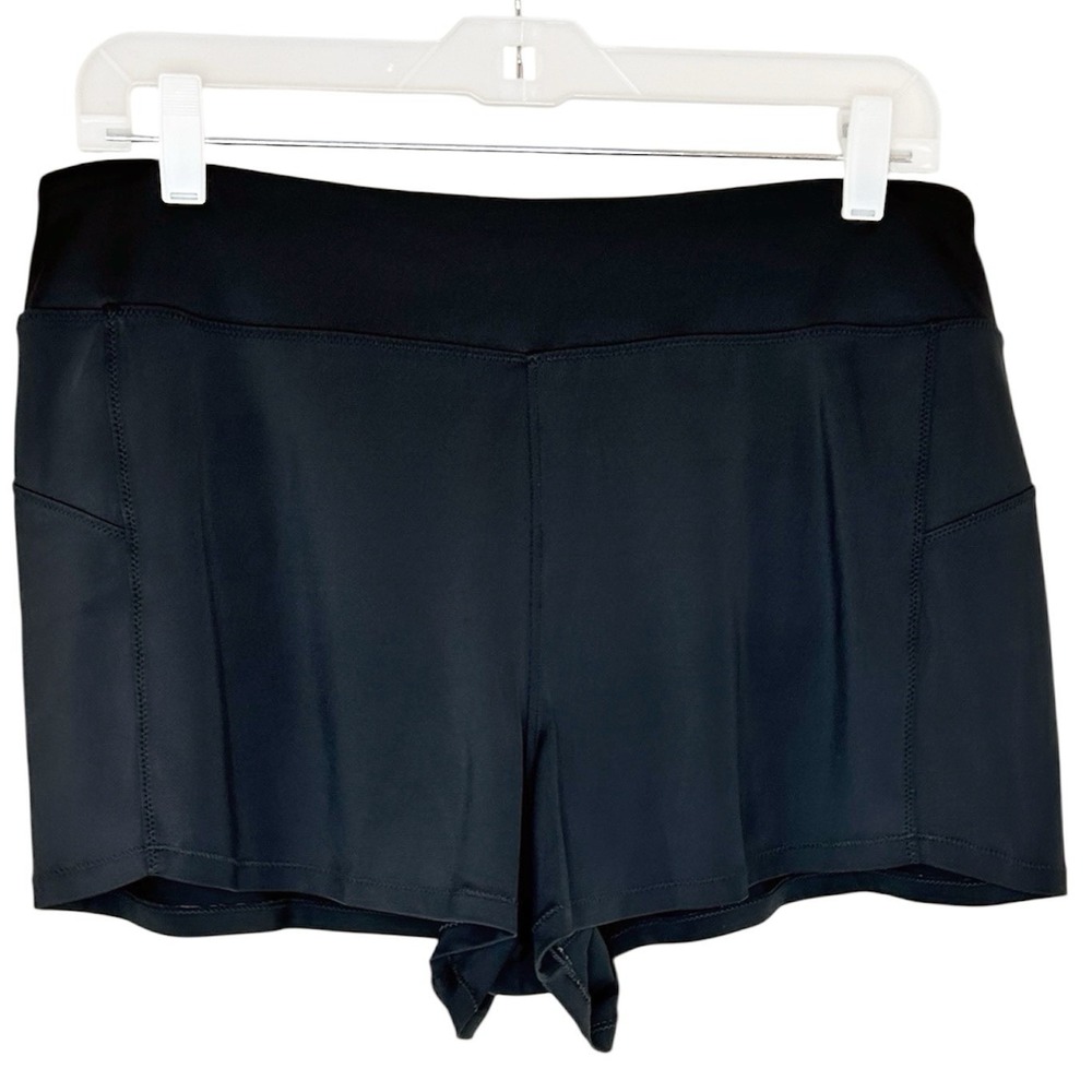 LL Bean Swim Shorts Womens Medium 10 12 Black Swimsuit Bottoms UPF 50 Beach Pool